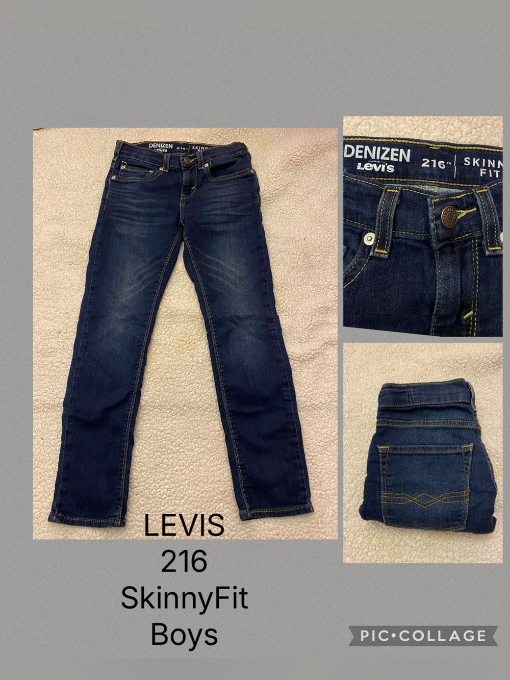 Levis 216 Skinnyfit Denim Boys Size 10 dark wash